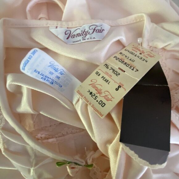 Vintage Vanity Fair Nightgown Robe Set Womens Small Lace Moniece Long USA 70s - Picture 9 of 12